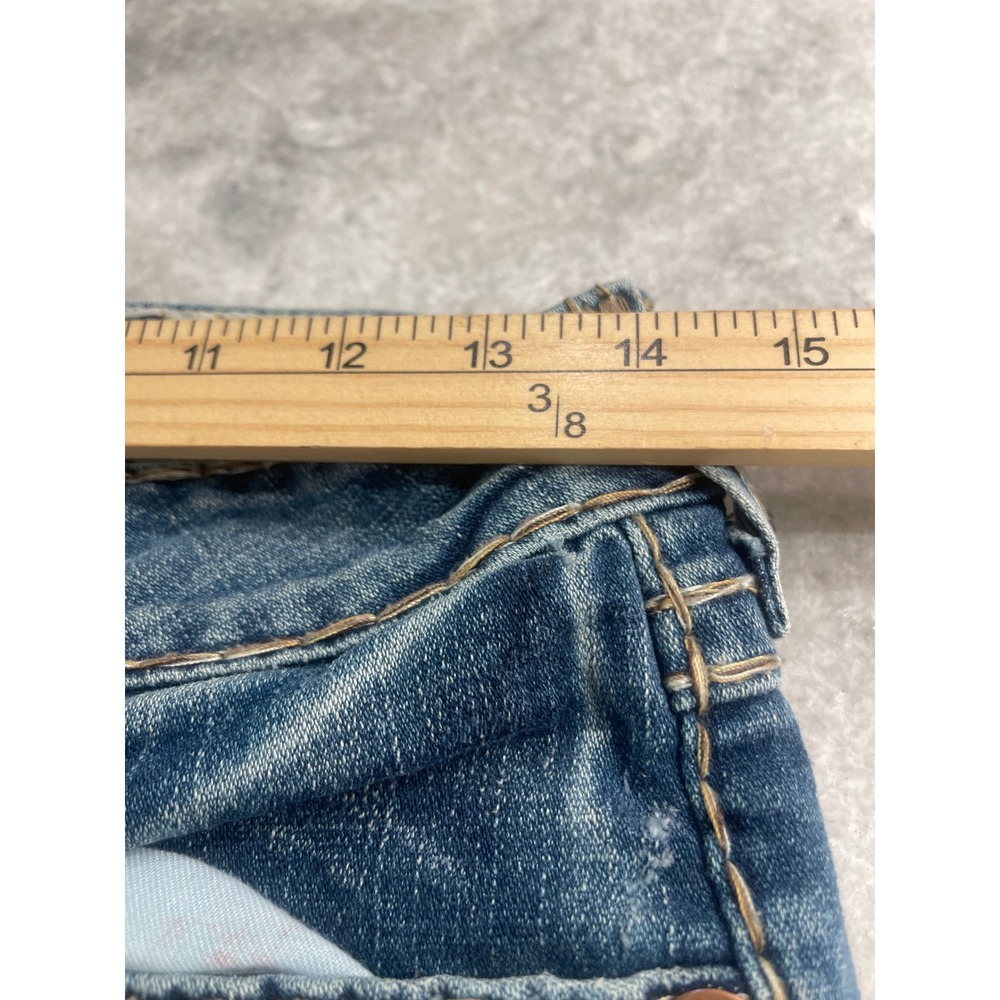 True Religion Jeans Womens 29 Blue Joey Super T Flare Thick Stitch Denim - Picture 7 of 10